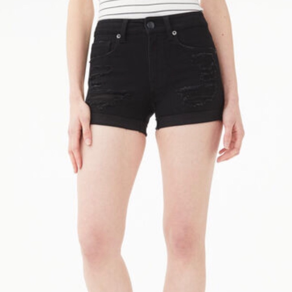 Black Ripped Jean Shorts from Aéropostale